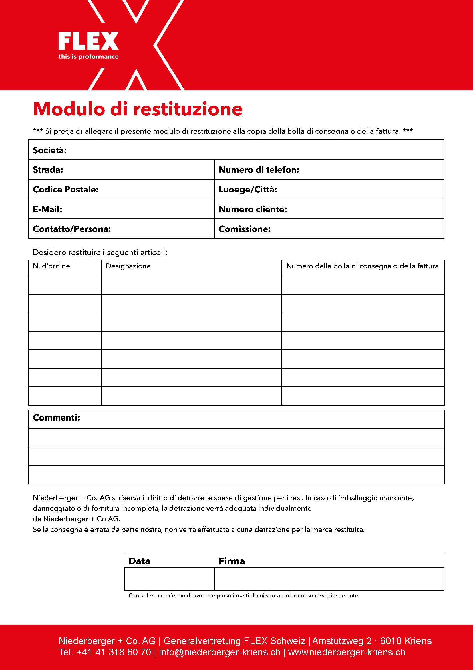 Rücksendeformular IT